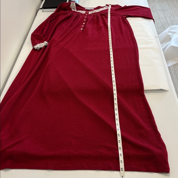 EILEEN WEST Claret Dream Sweater Knit Long Sleeve Ballet Nightgown burgundy sml - Picture 14 of 15
